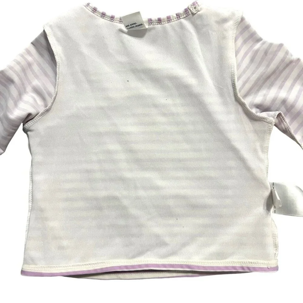 Old Navy 12-18m Lavender Striped Starfish Swim Rashguard Shirt
